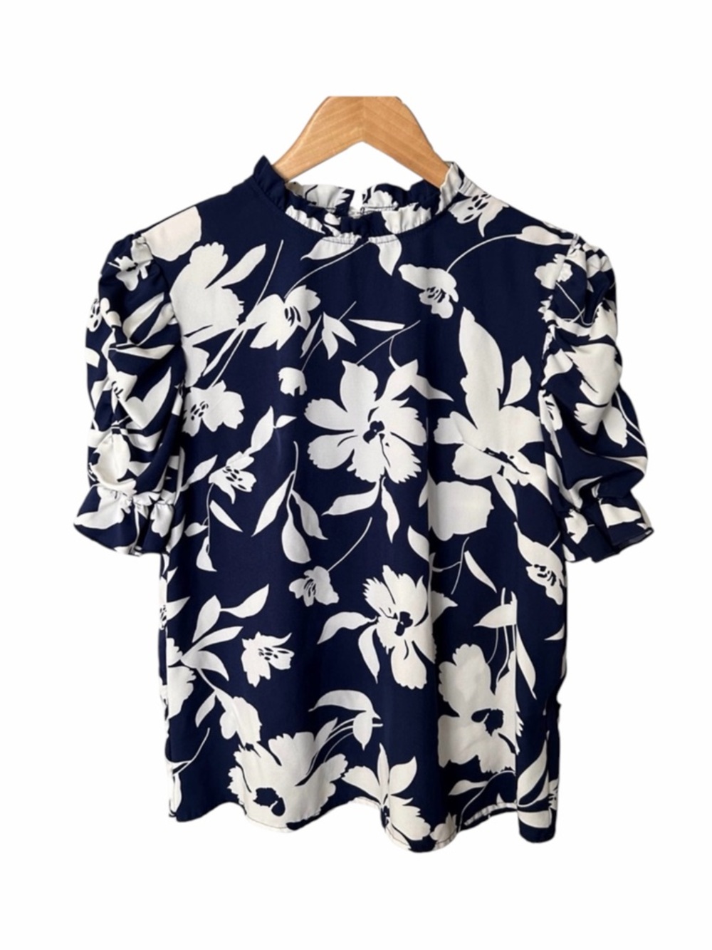 Shein Floral Gathered Short Sleeve Top NWT
